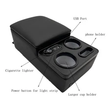 Universal Truck Seat/Bench Center Console Organizer With Cup Holders,USB Port.