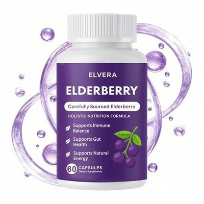 Elvera Organic Black Elderberry Gut Support Complex containing Zinc & Vitamin C
