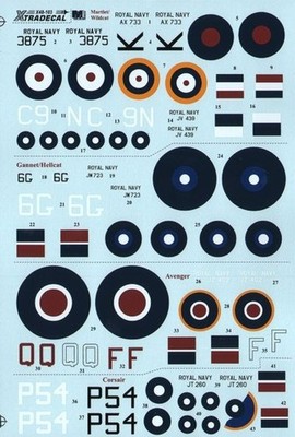 Xtradecal 1/48 Yanks w Roundels Royal Navy Corsair Avenger Wildcat Hellcat Decal