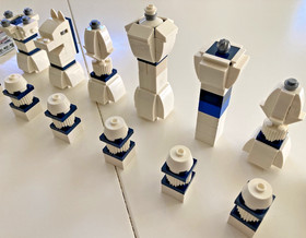 LEGO 40174 Iconic Chess Set - Complete Pieces Lot + Partial Board - READ