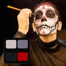 Face Painting Kit - Black, White, Red, Gray Paint Crayons for 4 colors 