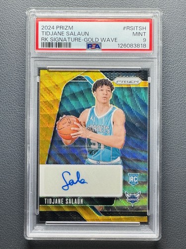 2024-25 Panini Prizm Tidjane Salaun RC Rookie Signatures GOLD Wave Auto /10 PSA9