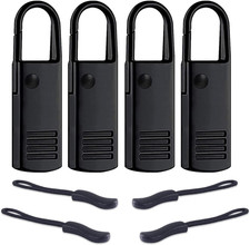 Metal Zipper Pull Replacement for Luggage: 8Pcs Black Zipper Tab