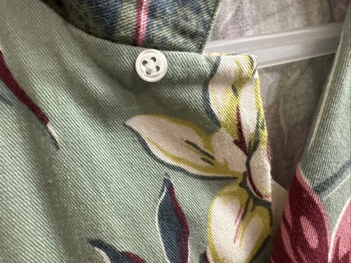 L Vintage Nuova con etichette anni 90 POLO RALPH LAUREN Camicia da Campeggio Floreale COLLO A STRAPPO Verde COTONE - Foto 6 di 9