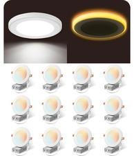 12 Pack 6 Inch Recessed Lighting with Night Light, 5CCT Dimmable LED Re