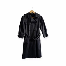 Miu Miu Fall Winter 2007 Black Belted Trench Coat Size 42 IT / US 6