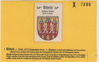 Reklamemarke Wappen von Döbeln / Sachsen (K2273)