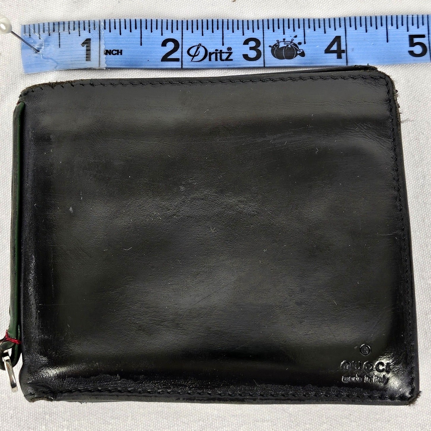 GUCCI VINTAGE MEN’S BLACK LEATHER BI-FOLD WALLET – COIN POCKET – MADE IN ITALY thumbnail 17