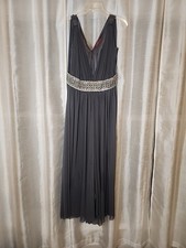 JS Collections Mother Of Bride Dress Size 8 Sleeveless Pewter,sequin Band