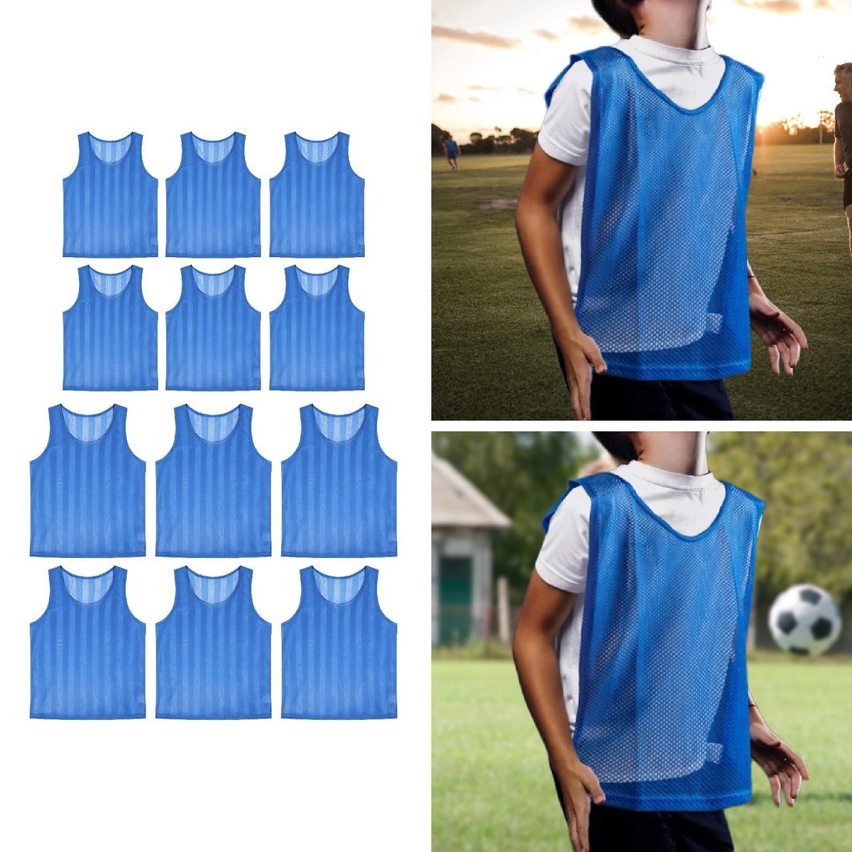 6x Football Training Vest Team Practice Jersey Comfortable