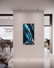 "Skyfall" Large original abstract contemporary resin canvas art painting signed