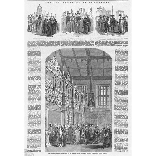 CAMBRIDGE Royal Visit for Chancellor's Installation - 3x Antique Prints 1847