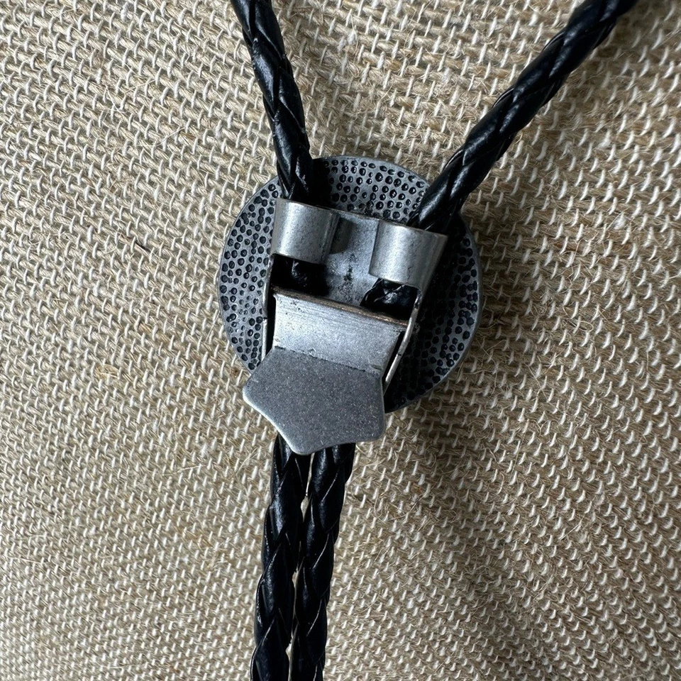 Corbata Western Bolo de colección cuerda trenzada negra concho suroeste rodeo Foto 4 de 4