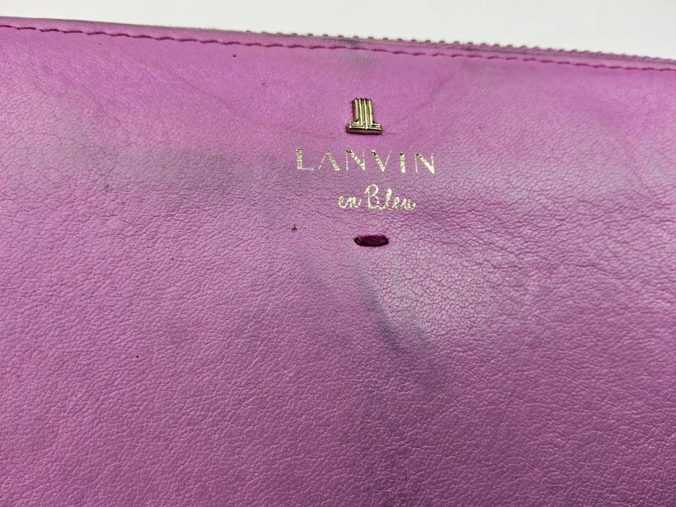 Lanvin En Bleu拉链皮革手风琴全尺寸钱包 — 第 3/4 张图片