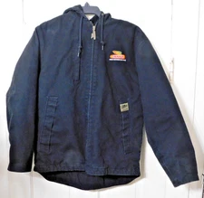 Dekalb Dri Duck Waterproof Hooded Canvas Jacket Black Quilt Lined Workwear M