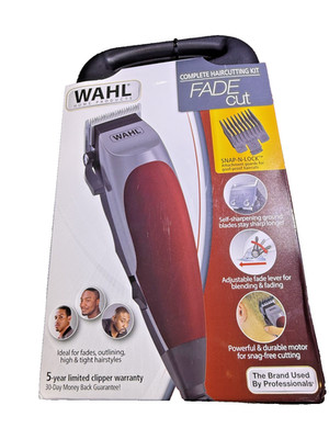 Wahl Fade Cut Haircutting Kit Self-Sharpening Adjustable Speed Red Black Silver