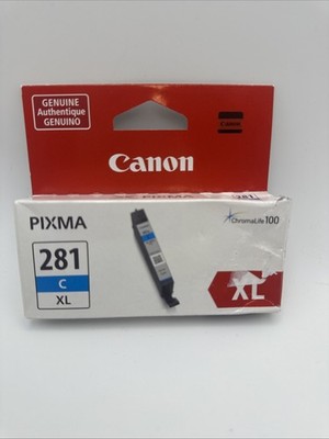 Genuine Canon CLI-281XL Ink Cartridge Cyan 2034c001 PIXMA ChromaLife 100 281 XL