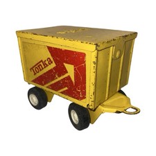 Tonka Yellow Metal Trailer 55321 Vintage Pressed Steel Farm Utility