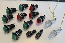 Lot Of Vintage Panel Light Indicators Mixed Lot Various Color Lens