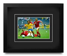 Zico Hand Signed 10x8 Framed Photo Display Autograph Brazil Signature w/COA