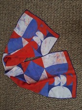 Vera Neumann Vintage Silk Scarf Red, White And Blue
