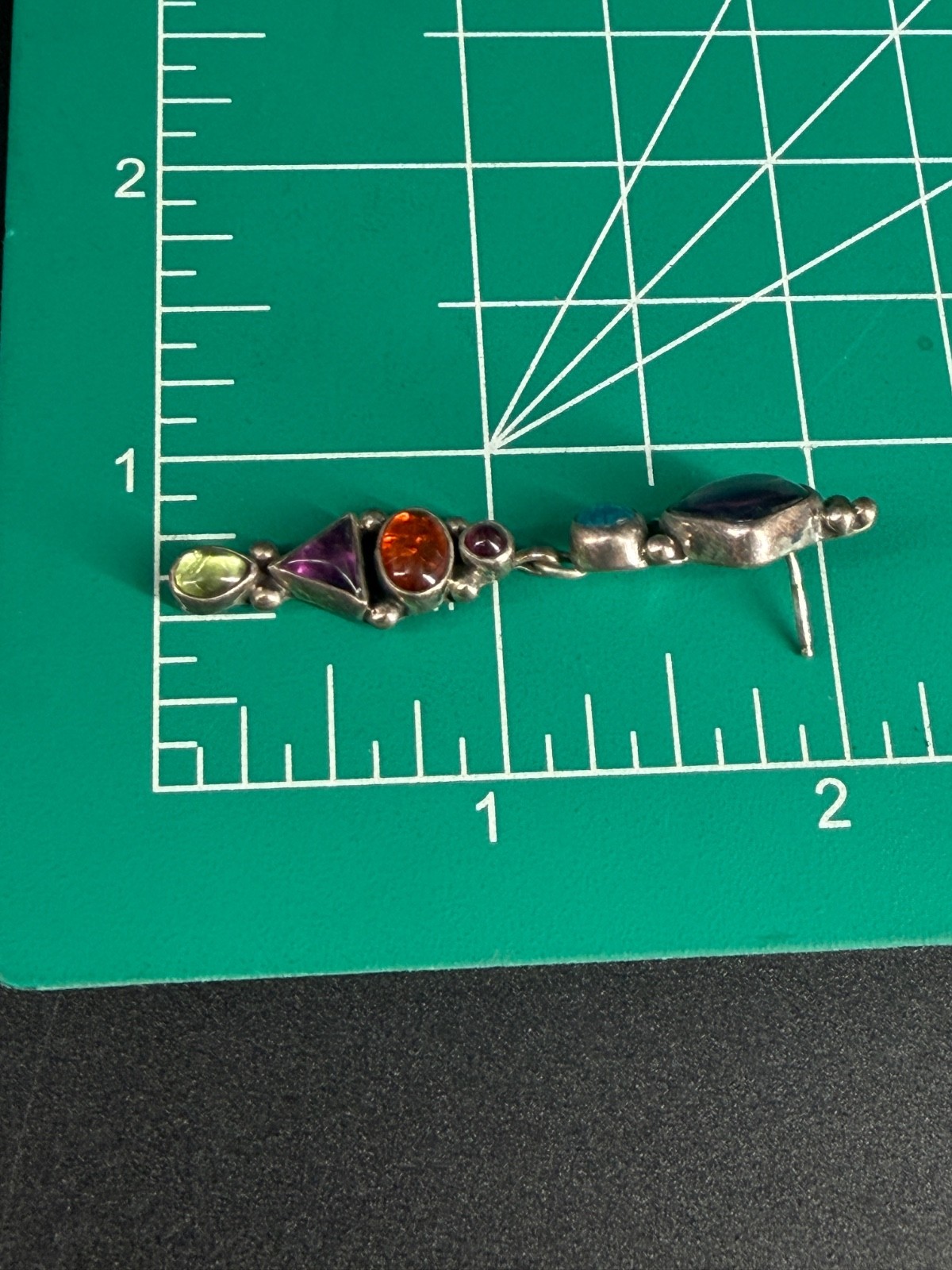 Sterling Silver Multi Gemstone Dangle Earrings Mo… - image 10