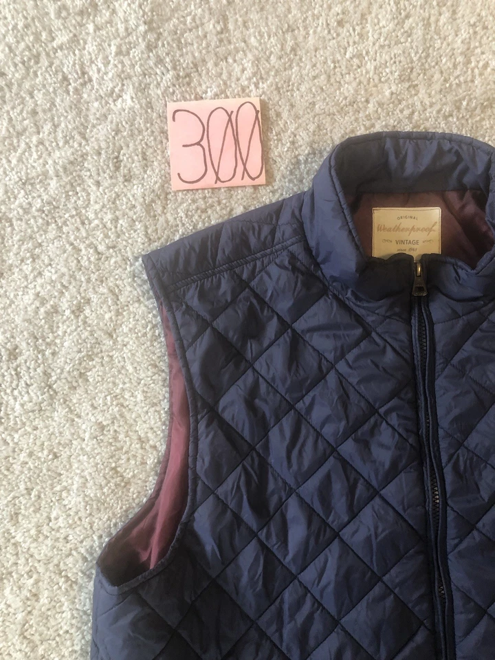 Chaleco acolchado acolchado original a prueba de intemperie para hombre azul XL cremallera completa Foto 2 de 4