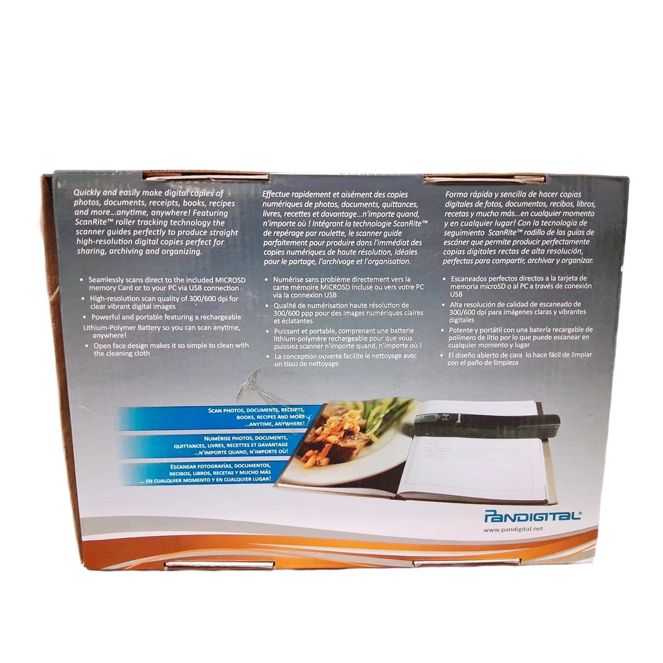 Pandigital Handheld Wand Scanner 8 1/2x14 Scanrite Technology Portable Color New - Image 2 of 4