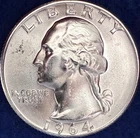 1964-D Washington Silver Quarter Ch BU