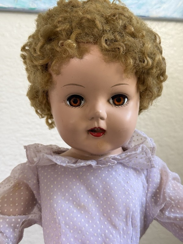 Vintage 20inch Doll Distinctive Amber Eyes
