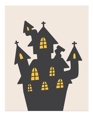Spukhaus-Silhouetten Wandkunst Gruselige Dekoration Minimalistisch Got