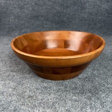Hand Turned Segmented Wood Bowl Artist Signed 14" Display Fruit Handmade Decor