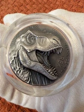 10 Vatu Double Silver Giant Tyrannosaurus - T-Rex Vanuatu Kupfer + Silber 2021