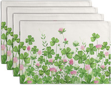 Watercolor Shamrocks Placemats Set of 4 for St. Patrick's Day Decor