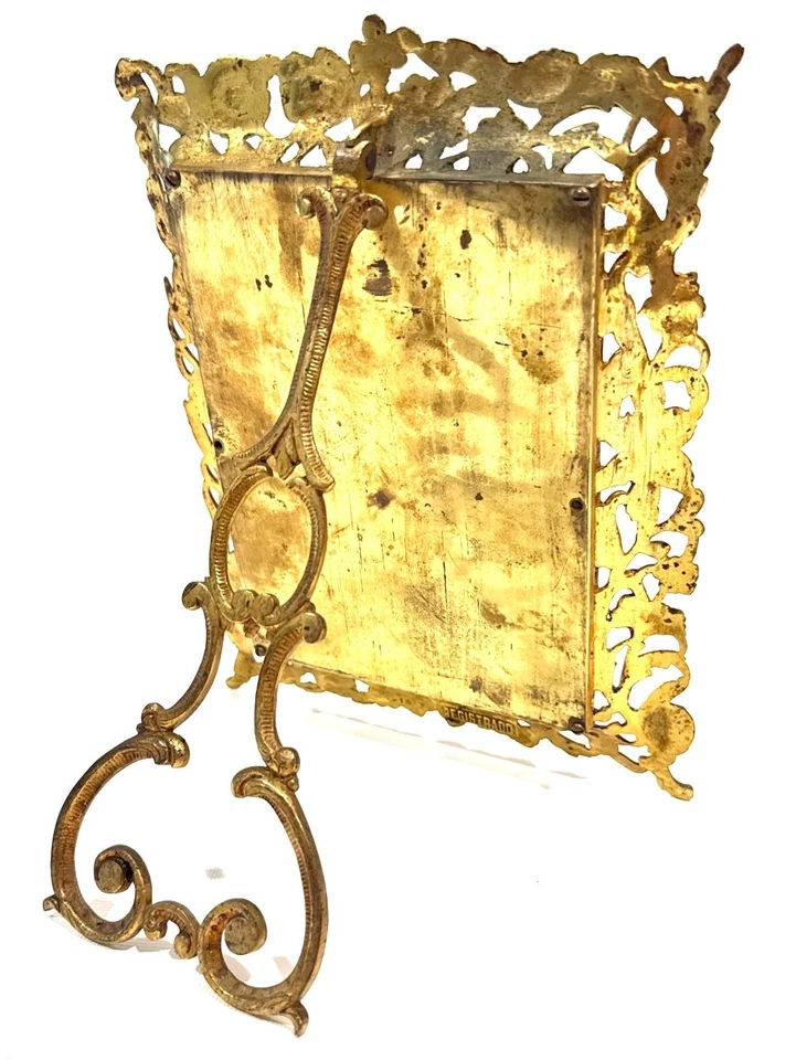 Marco de fotos dorado francés dorado 5x7 caballete trasero renacimiento rococó *DBTu Foto 2 de 4