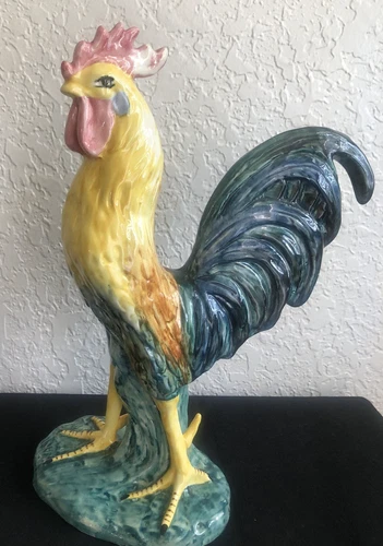 Vintage Stangl #3433 Art Pottery Hand Painted Rooster 16.5 " from the 40's
