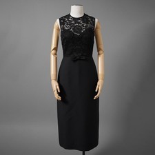 VALENTINO Lace Bow Front Pencil Dress Women Size 38 BLACK 22SS Genuine