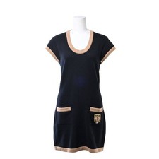 Chanel Trim Cashmere Knit Dress Used CYHE-0