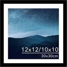 12x12 Picture Frame with Mat for 30 x 30cm Diamond Art Painting, Black 