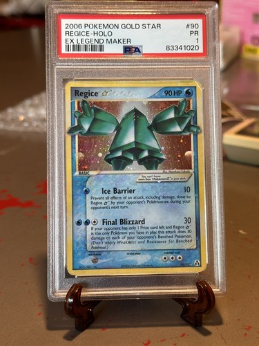2006 POKEMON EX LEGEND MAKER GOLD STAR #90 REGICE-HOLO PSA 1