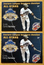 2009 MultiAd Sports Akron Aeros Lot Of 2 Carlos Santana NM Rare