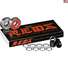 High Speed Reds 8 Pack Bearings Bundle with Spacers Washers - Easy to Clean