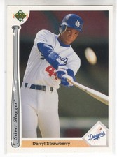1991 UD UPPER DECK DARRYL STRAWBERRY SILVER SLUGGER INSERT #9