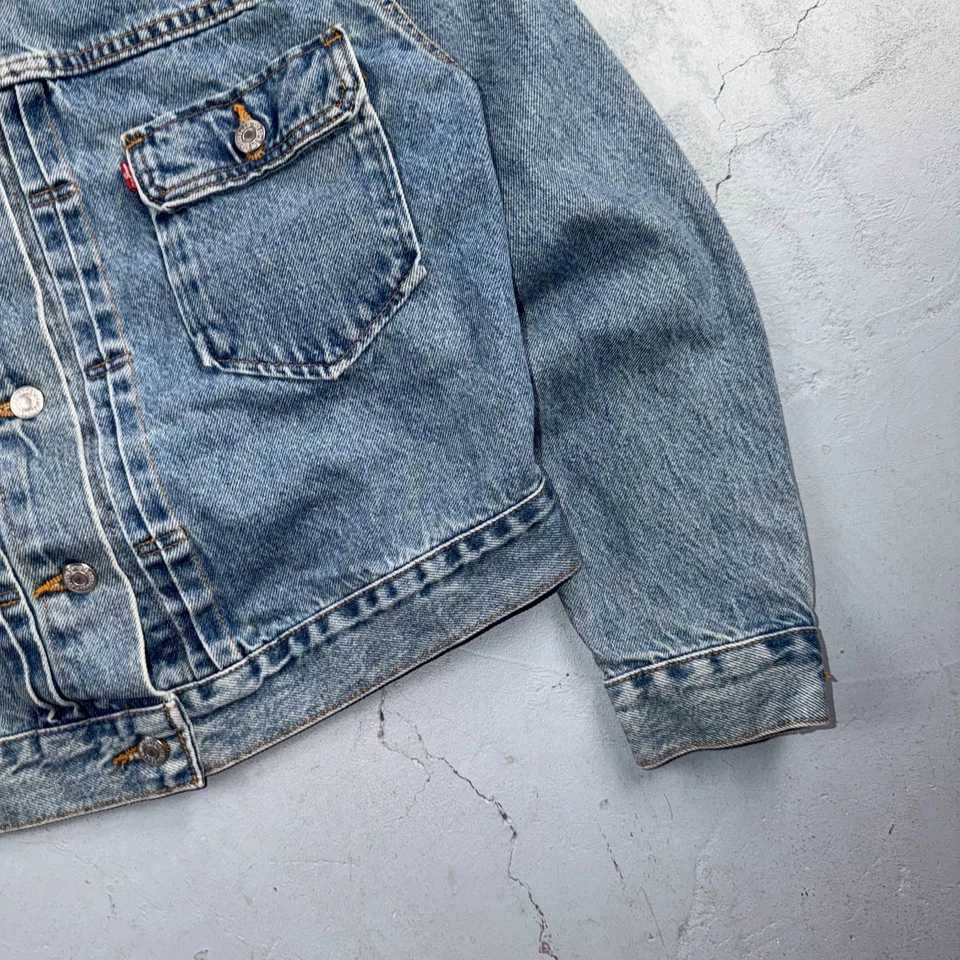 Levis 复古牛仔夹克类型 2 90 年代美国制造中号 507 XX 罕见卡车司机 1990 年代 — 第 3/4 张图片