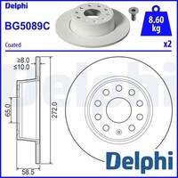 2X Bremsscheibe Delphi BG5089C 2 Bremsscheiben Hinterachse Hinten