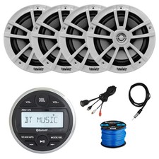 JBL Marine Stereo Receiver, 4x 6.5" 225W Speakers w/Wire, Antenna, AUX Adapter