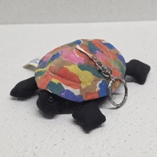 Dan Brechner Multicolor Tie Dye Turtle Beanbag Plush Keychain Vintage