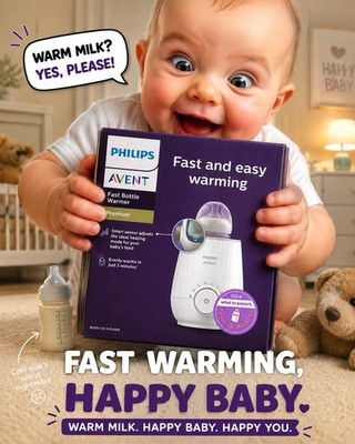 Philips AVENT Baby Bottle Warmer SCF358/00 Auto Shut Off, Defrost, Keeps Warm