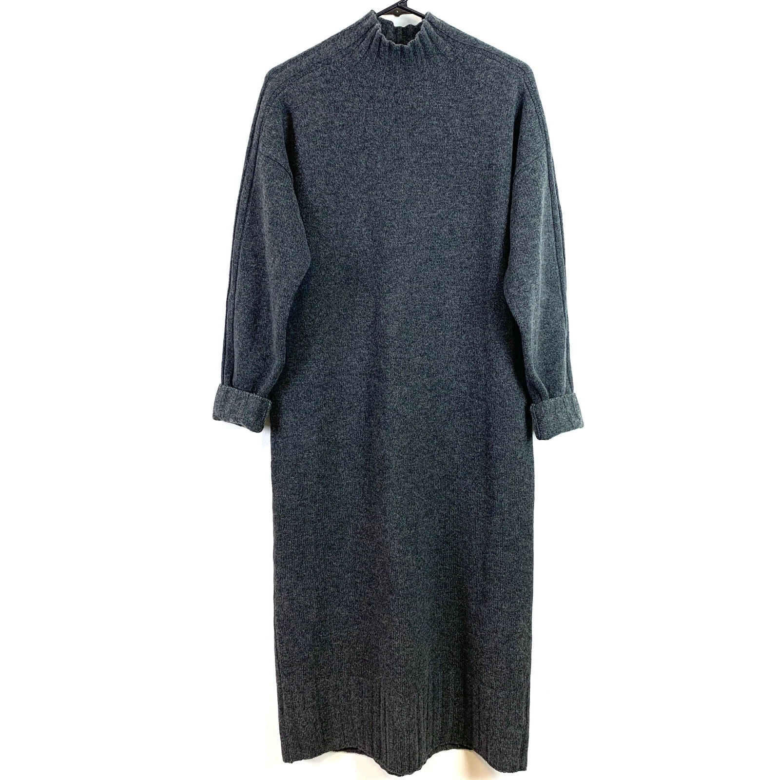 sweaty-betty mountain wool yak turtleneck midi dress sweater