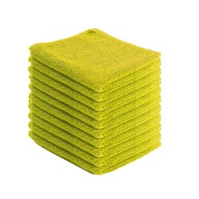 Microfibre Cloths Yellow Cleaning Cloth Car Valeting Wash Towel 40cm XL, 10 Pack